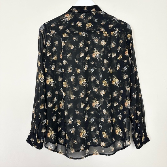 The Kooples Ditsy Floral Button Down Blouse Sheer - Picture 9 of 10